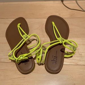 Yellow neon chic summer sandals